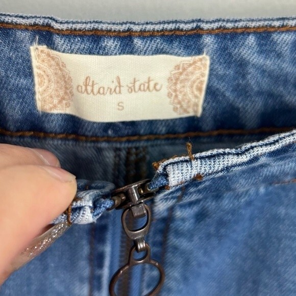 Altar’d State Denim Jean Mini Skirt With Zipper Size S Y2k - Picture 3 of 5
